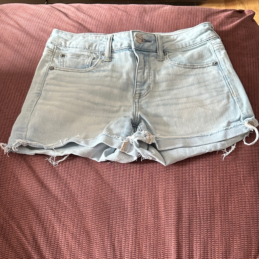Light Blue Denim America Eagle Women Shorts